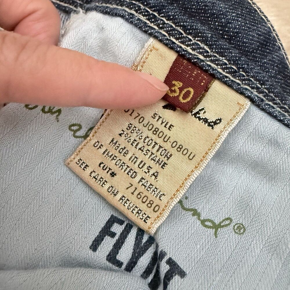 VTG 90s Y2K 7 For All Mankind Flynt Low Rise Bootcut Jeans USA W30 L33 7FAM Auth - Picture 5 of 13